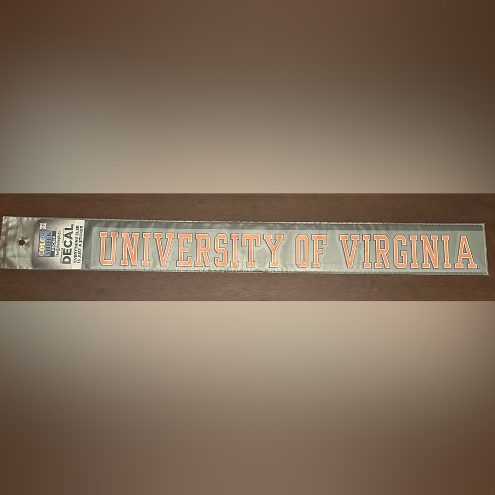 NWT University of Virginia licensed car sticker from UVA bookstore